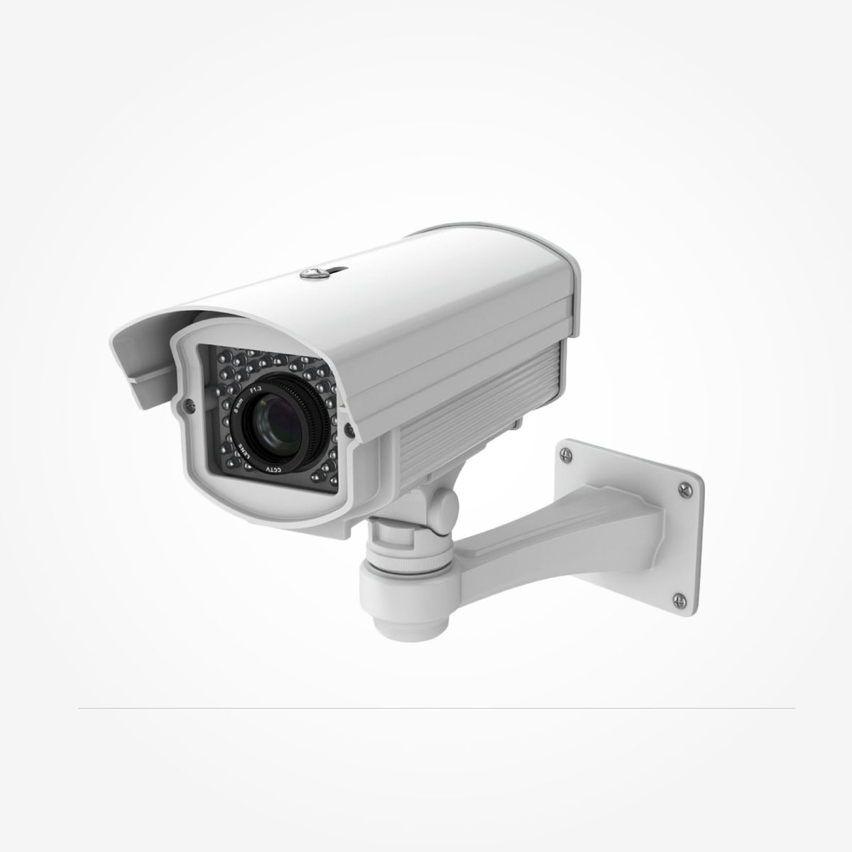 Caméra de vidéosurveillance tube sur son support